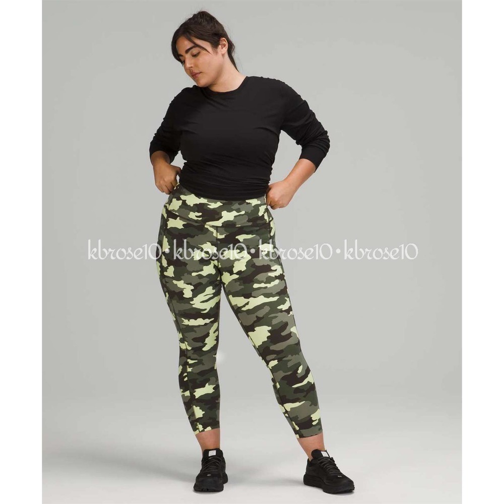 New with Tags Lululemon Fast and Free Tight 25" Size 14 Heritage 365 Camo